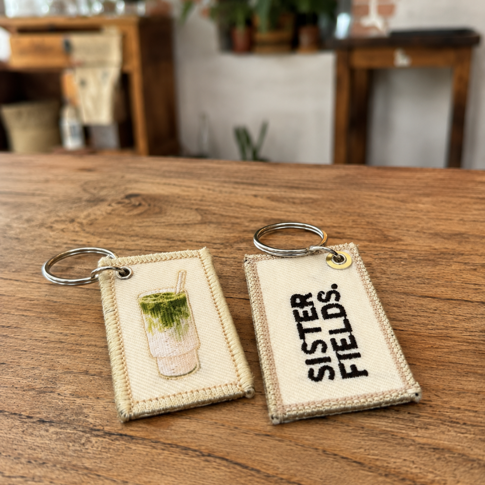 Porte-clé Rectangle – Matcha Latte Glacé